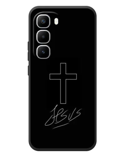 Чехол для Infinix Hot 60 Pro Plus с картинкой «Графический крест Jesus» Чехол для Infinix Hot 60 Pro Plus с картинкой «Графический крест Jesus»