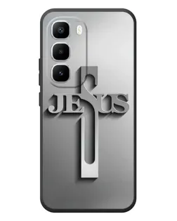 Чехол для Infinix Hot 60 Pro Plus с картинкой «Металлический крест Jesus» Чехол для Infinix Hot 60 Pro Plus с картинкой «Металлический крест Jesus»