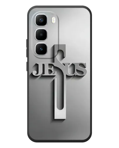 Чехол для Infinix Hot 60 Pro Plus с картинкой «Металлический крест Jesus» Чехол для Infinix Hot 60 Pro Plus с картинкой «Металлический крест Jesus»