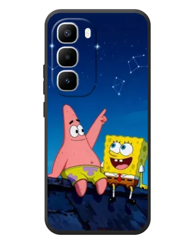 Чехол для Infinix Hot 60 Pro Plus с картинкой «Губка Боб и Патрик ночью»