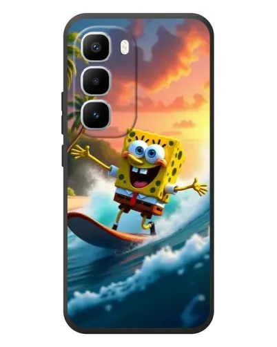 Чехол для Infinix Hot 60 Pro Plus с картинкой «Губка Боб серфингист»