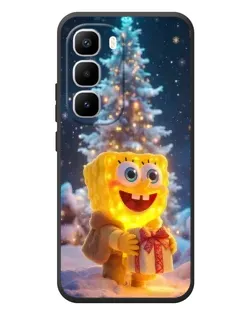 Чехол для Infinix Hot 60 Pro Plus с картинкой «Рождественский Спанч Боб»