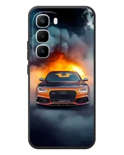 Чехол для Infinix Hot 60 Pro Plus с картинкой «Audi в огненном дыму»