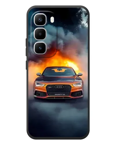 Чехол для Infinix Hot 60 Pro Plus с картинкой «Audi в огненном дыму» Чехол для Infinix Hot 60 Pro Plus с картинкой «Audi в огненном дыму»