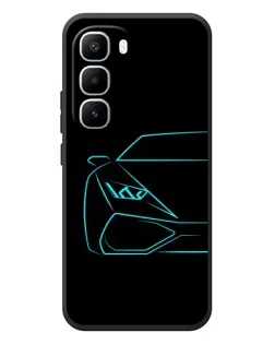 Чехол для Infinix Hot 60 Pro Plus с картинкой «Голубой силуэт Lamborghini»