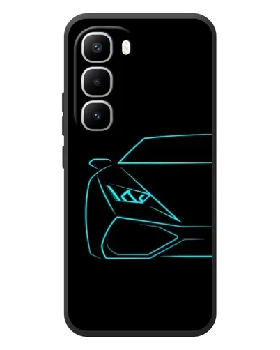 Чехол для Infinix Hot 60 Pro Plus с картинкой «Голубой силуэт Lamborghini»