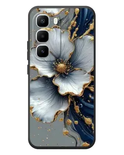 Чохол для Infinix Hot 60 Pro Plus з картинкою «Біла квітка та золотий флюїд» Чохол для Infinix Hot 60 Pro Plus з картинкою «Біла квітка та золотий флюїд»