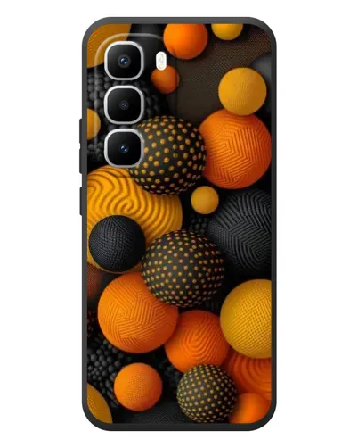 Чехол для Infinix Hot 60 Pro Plus с картинкой «Объемные оранжевые сферы» Чехол для Infinix Hot 60 Pro Plus с картинкой «Объемные оранжевые сферы»