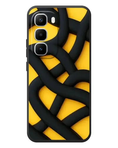 Чехол для Infinix Hot 60 Pro Plus с картинкой «Черное желтое переплетение» Чехол для Infinix Hot 60 Pro Plus с картинкой «Черное желтое переплетение»