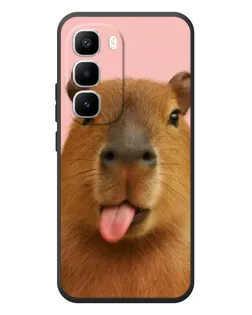 Чехол для Infinix Hot 60 Pro Plus с картинкой «Капибара с языком»