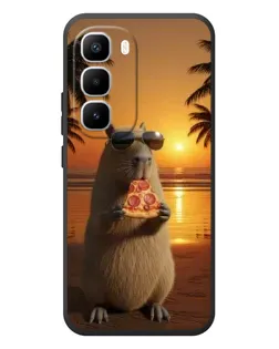 Чехол для Infinix Hot 60 Pro Plus с картинкой «Капибара с пиццей»