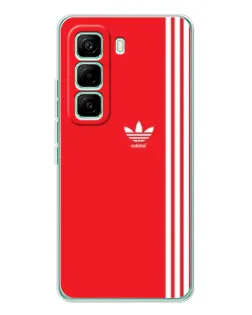 Чехол для Infinix Hot 60 Pro с картинкой «Красный минимализм Adidas»