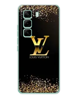 Чехол для Infinix Hot 60 Pro с картинкой «LV — золотые искры»