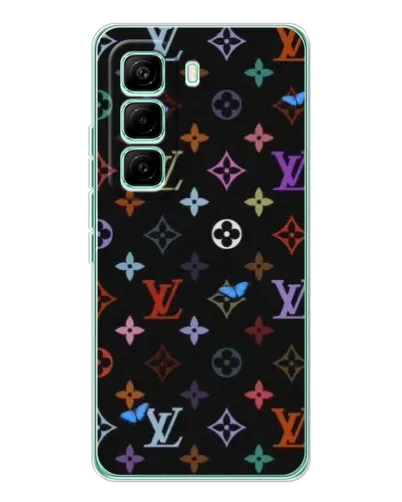 Чехол для Infinix Hot 60 Pro с картинкой «Цветная монограмма LV»