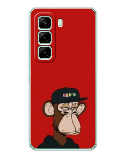 Чехол для Infinix Hot 60 Pro с картинкой «Bored Ape — красный фон» Чехол для Infinix Hot 60 Pro с картинкой «Bored Ape — красный фон»