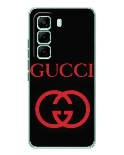 Чехол для Infinix Hot 60 Pro с картинкой «Gucci — красный логотип»