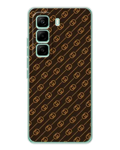 Чехол для Infinix Hot 60 Pro с картинкой «Gucci — золотые диагонали»