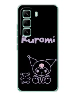 Чехол для Infinix Hot 60 Pro с картинкой «Kuromi — черный минимализм»
