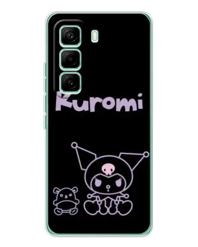 Чехол для Infinix Hot 60 Pro с картинкой «Kuromi — черный минимализм» Чехол для Infinix Hot 60 Pro с картинкой «Kuromi — черный минимализм»
