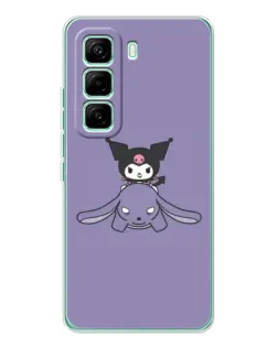 Чехол для Infinix Hot 60 Pro с картинкой «Kuromi на лиловом фоне»