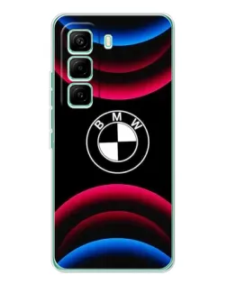 Чехол для Infinix Hot 60 Pro с картинкой «Логотип BMW и неоновые дуги»
