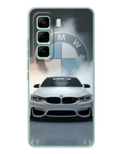 Чехол для Infinix Hot 60 Pro с картинкой «BMW в белом дыму»