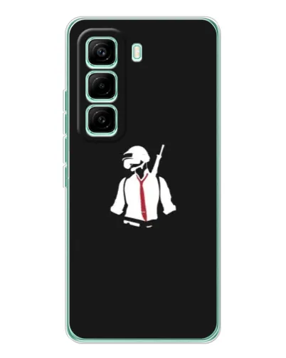Чехол для Infinix Hot 60 Pro с картинкой «PUBG — силуэт воина»