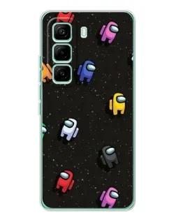 Чехол для Infinix Hot 60 Pro с картинкой «Космический паттерн Among Us»
