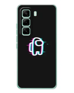 Чехол для Infinix Hot 60 Pro с картинкой «Among Us неон»