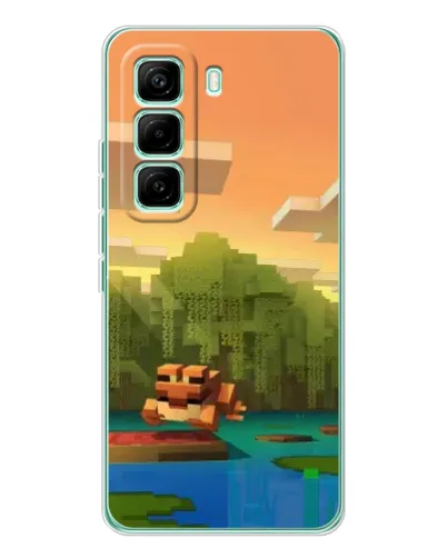 Чехол для Infinix Hot 60 Pro с картинкой «Майнкрафт закат солнца»