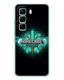 Чехол для Infinix Hot 60 Pro с картинкой «Minecraft Diamond лого»