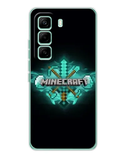 Чехол для Infinix Hot 60 Pro с картинкой «Minecraft Diamond лого»