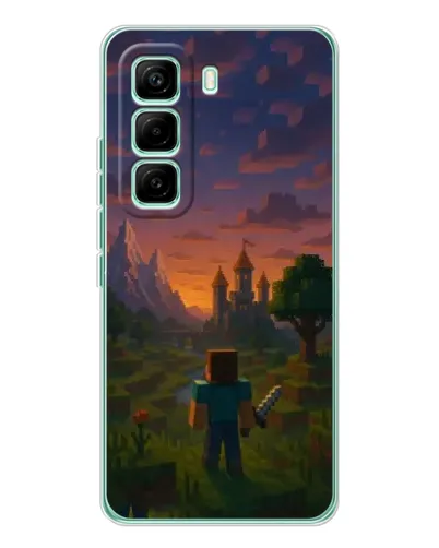 Чехол для Infinix Hot 60 Pro с картинкой «Стив у башни»