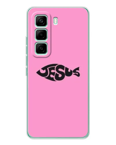 Чехол для Infinix Hot 60 Pro с картинкой «Розовый символ Jesus» Чехол для Infinix Hot 60 Pro с картинкой «Розовый символ Jesus»