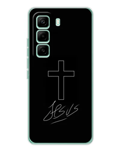 Чехол для Infinix Hot 60 Pro с картинкой «Графический крест Jesus» Чехол для Infinix Hot 60 Pro с картинкой «Графический крест Jesus»