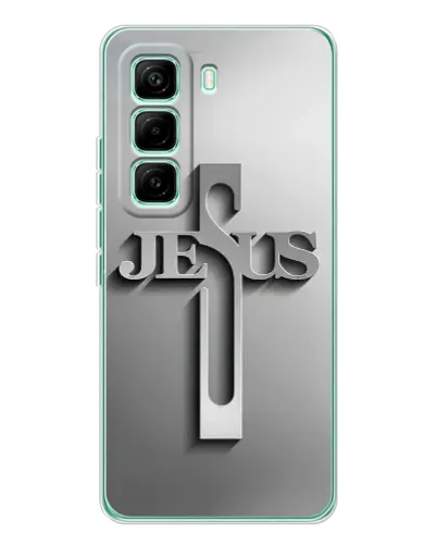 Чехол для Infinix Hot 60 Pro с картинкой «Металлический крест Jesus» Чехол для Infinix Hot 60 Pro с картинкой «Металлический крест Jesus»