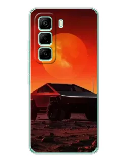 Чехол для Infinix Hot 60 Pro с картинкой «Cybertruck на Марсе»