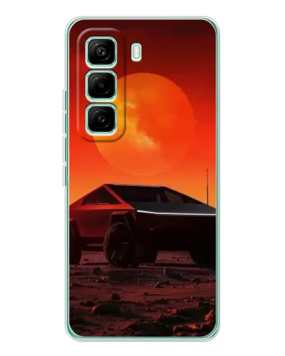Чехол для Infinix Hot 60 Pro с картинкой «Cybertruck на Марсе»