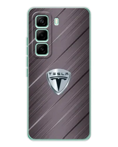 Чехол для Infinix Hot 60 Pro с картинкой «Металлическая текстура Tesla»