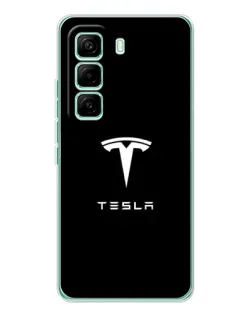 Чехол для Infinix Hot 60 Pro с картинкой «Tesla White Logo»