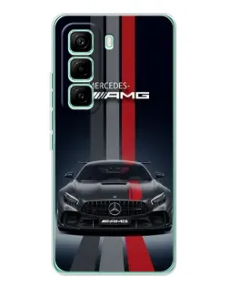 Чехол для Infinix Hot 60 Pro с картинкой «Mercedes — белый карбон»