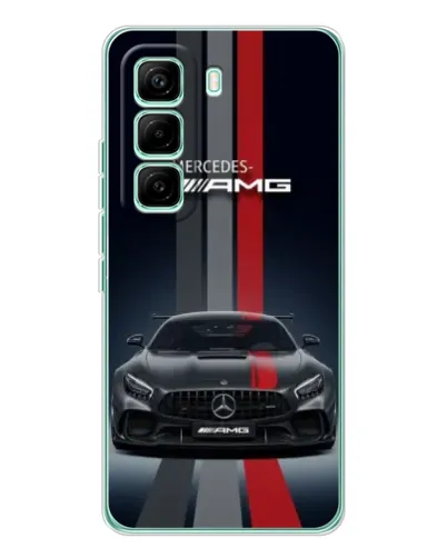 Чехол для Infinix Hot 60 Pro с картинкой «Mercedes — белый карбон»