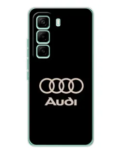 Чехол для Infinix Hot 60 Pro с картинкой «Audi — золотой логотип»