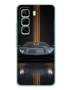Чехол для Infinix Hot 60 Pro с картинкой «Lamborghini золотые линии»