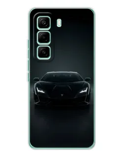 Чехол для Infinix Hot 60 Pro с картинкой «Черный Lamborghini Aventador»