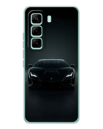 Чехол для Infinix Hot 60 Pro с картинкой «Черный Lamborghini Aventador»