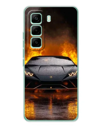 Чехол для Infinix Hot 60 Pro с картинкой «Lamborghini в огне»