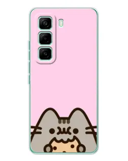 Чехол для Infinix Hot 60 Pro с картинкой «Pusheen и печенье»