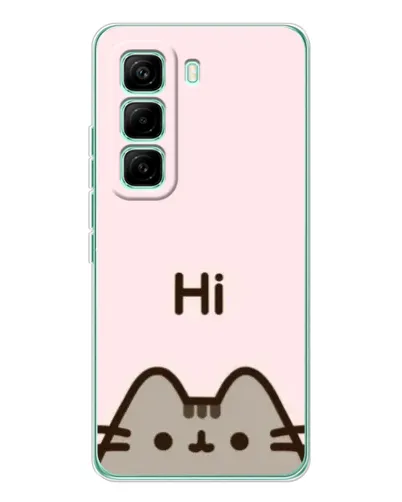 Чехол для Infinix Hot 60 Pro с картинкой «Пушин говорит Hi»