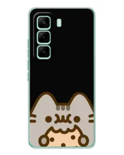 Чехол для Infinix Hot 60 Pro с картинкой «Пушин на черном»